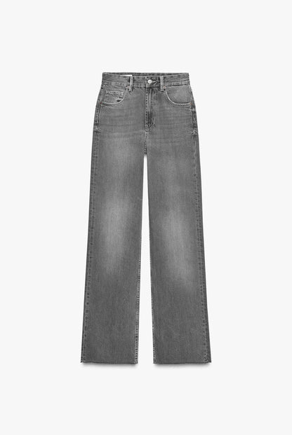 ZARA TRF High Waist Wide Leg Full Length Jeans