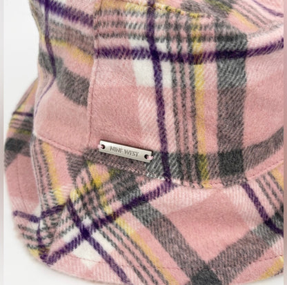 Nine West Reversible Plaid/Faux Fur Bucket Hat