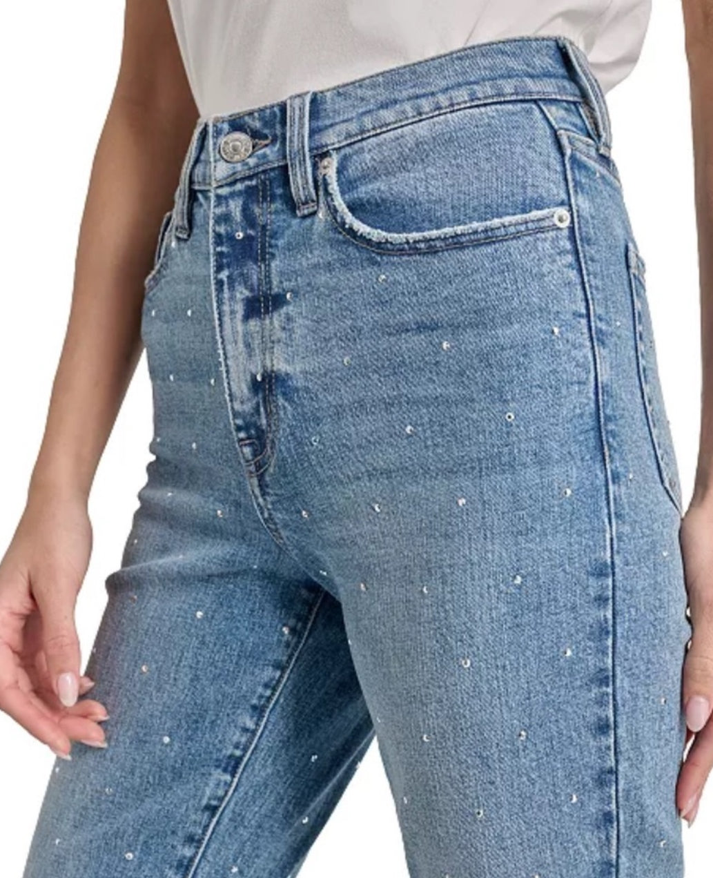 DKNY High Rise Straight Fit
Embellished Jeans