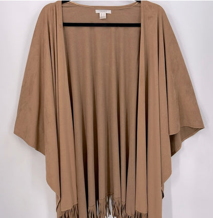 STREETWEAR SOCIETY Faux Suede Fringe Cape