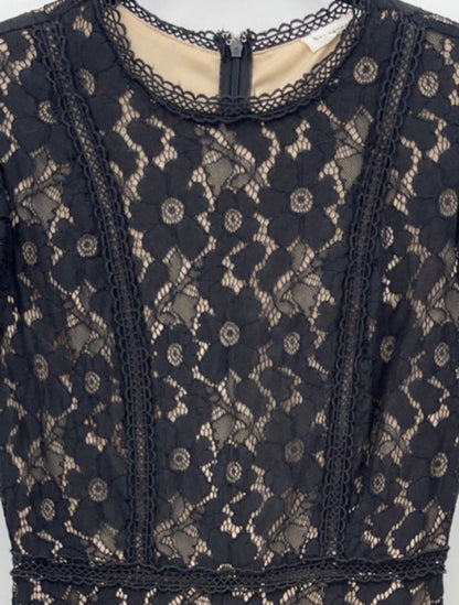 BLUE PEPPER Lace Short Sleeve Fit-and-Flare Dress