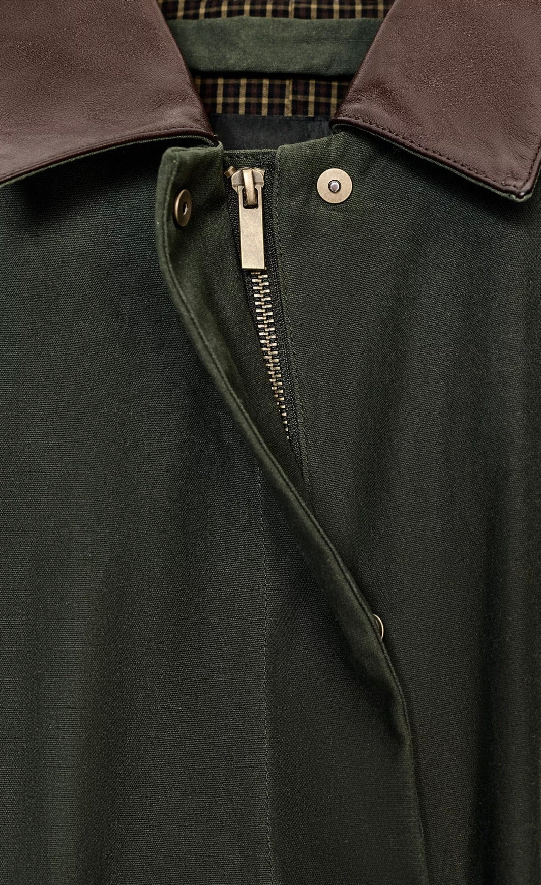 ZARA Contrast Leather Collar Trench Coat  ZW Collection