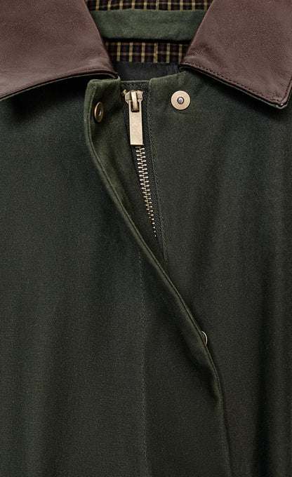 ZARA Contrast Leather Collar Trench Coat  ZW Collection