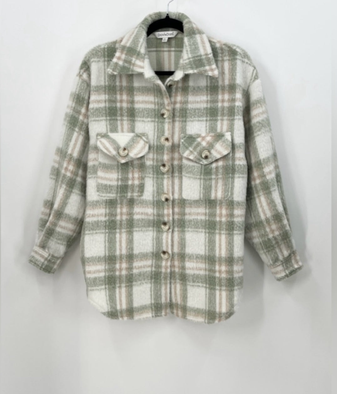 DAVI & DANI Plaid Oversized Shacket