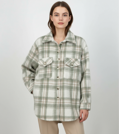 DAVI & DANI Plaid Oversized Shacket
