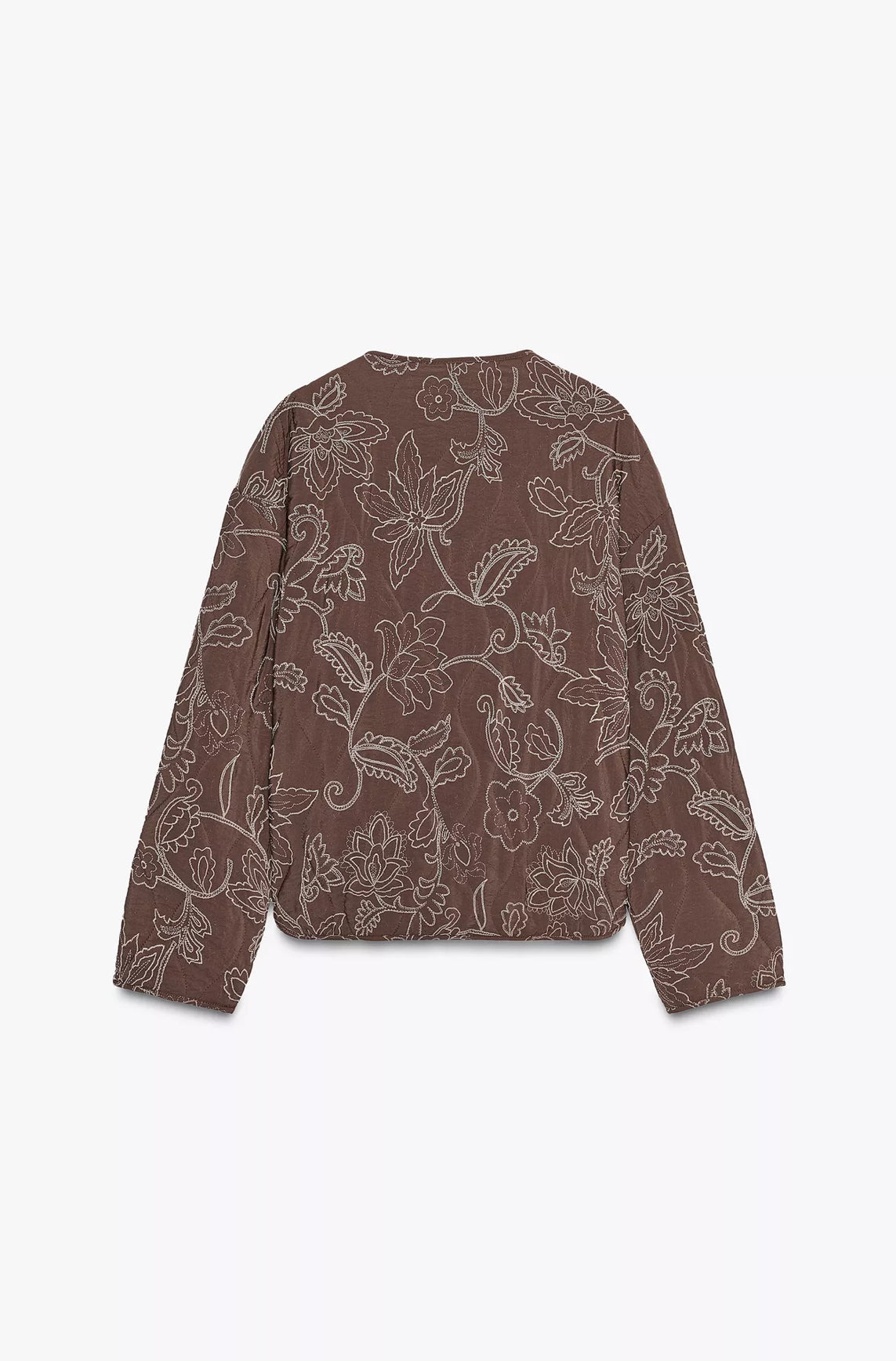 ZARA Rubberized Embroidery Puffer Jacket