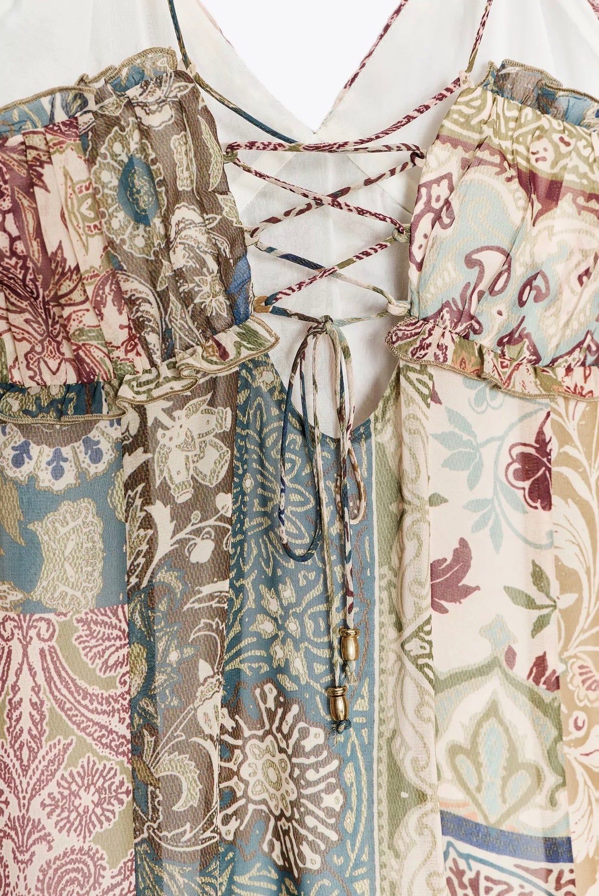 ZARA Patchwork Print Midi Dress