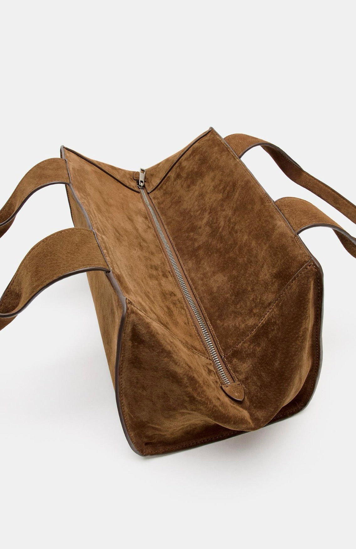 ZARA Double Handle Split Leather Bag
