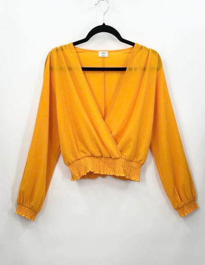 Aritzia WILFRED Reign Blouse in Tuscan Sun Orange
