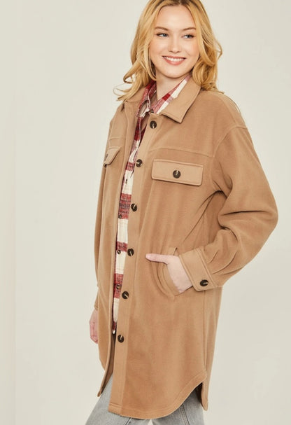 Love Tree Fleece Shacket