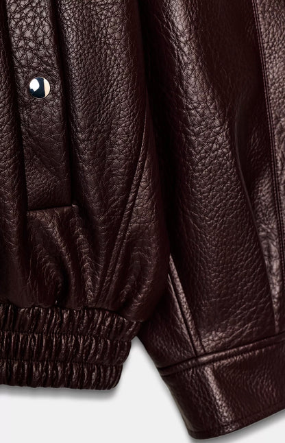 ZARA Faux Leather Bomber Jacket