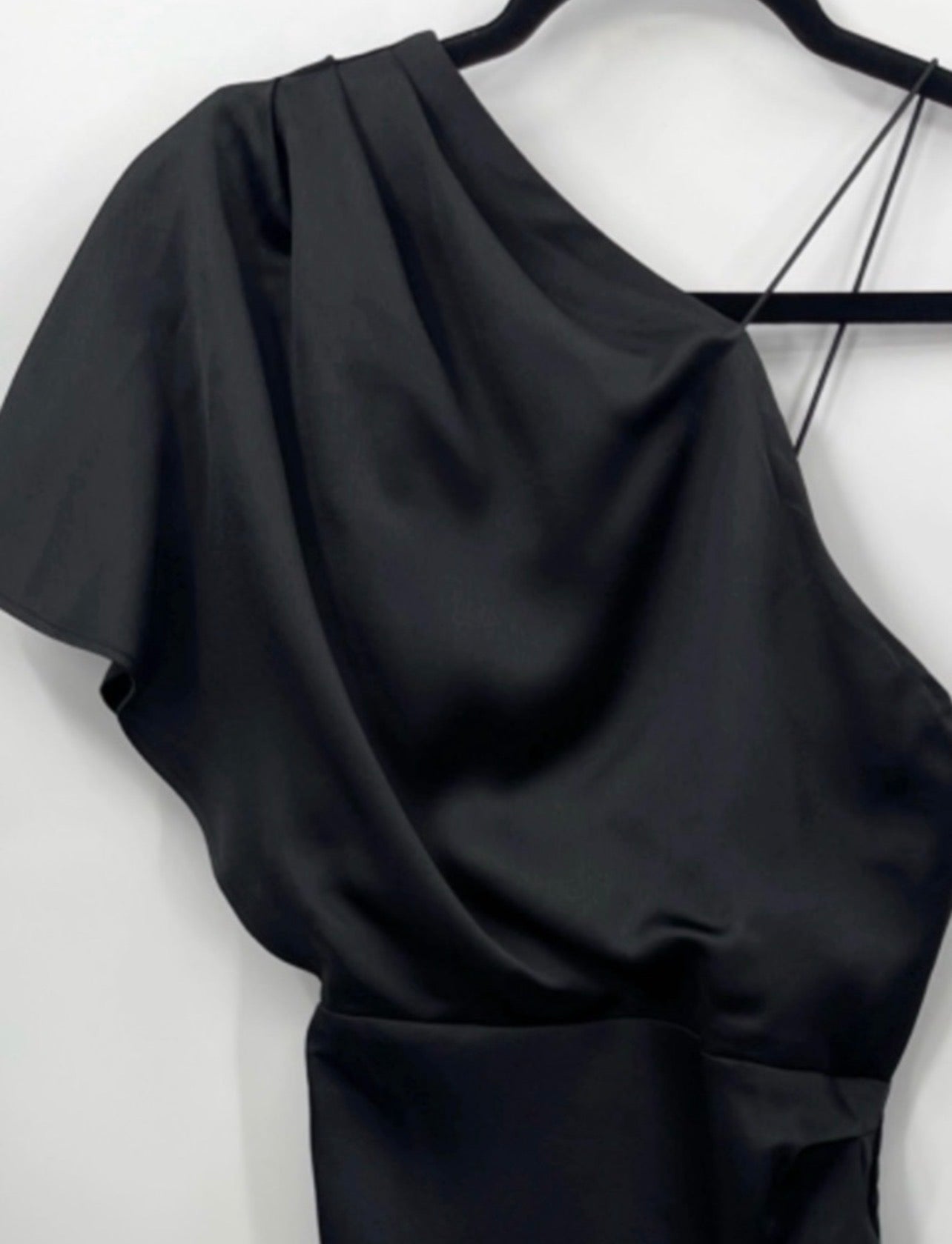 DYNAMITE One-Shoulder Satin Dress