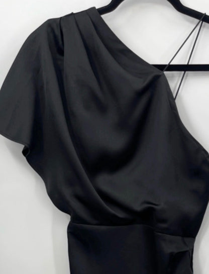 DYNAMITE One-Shoulder Satin Dress