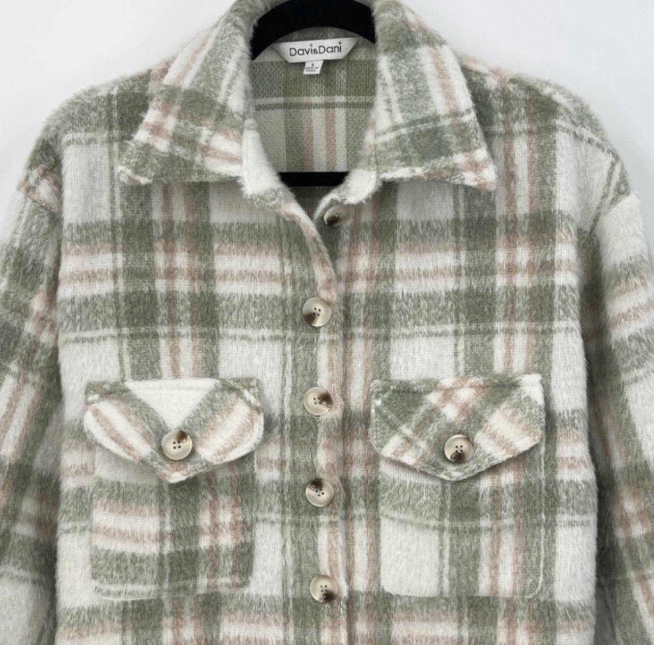 DAVI & DANI Plaid Oversized Shacket