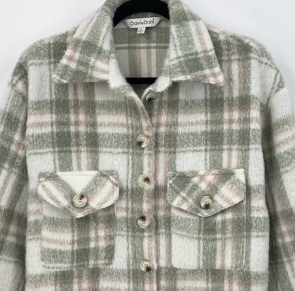 DAVI & DANI Plaid Oversized Shacket