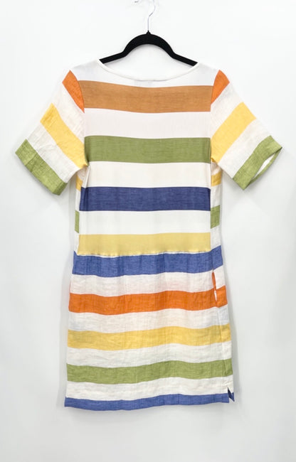 VLTS BY VALENTINA'S Striped Linen Shift Dress