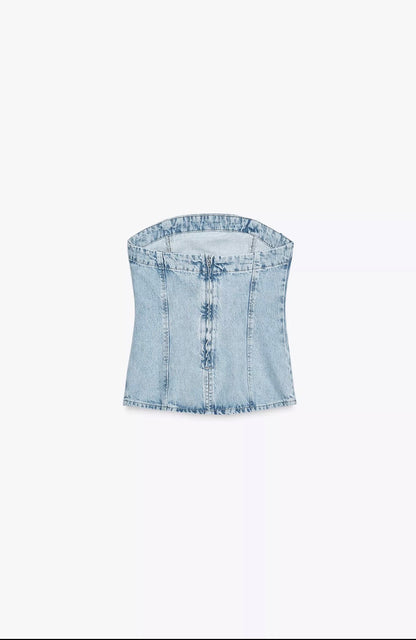 ZARA Z1975 Denim Tube Top