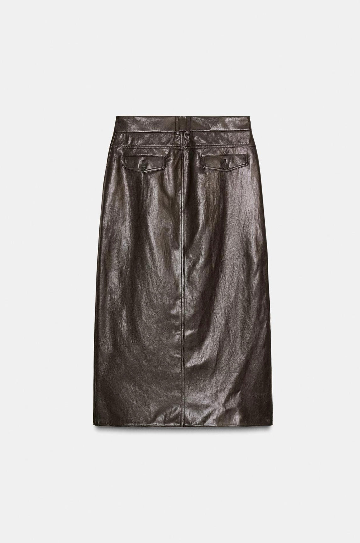 ZARA ZW COLLECTION Faux Leather Pleated Skirt