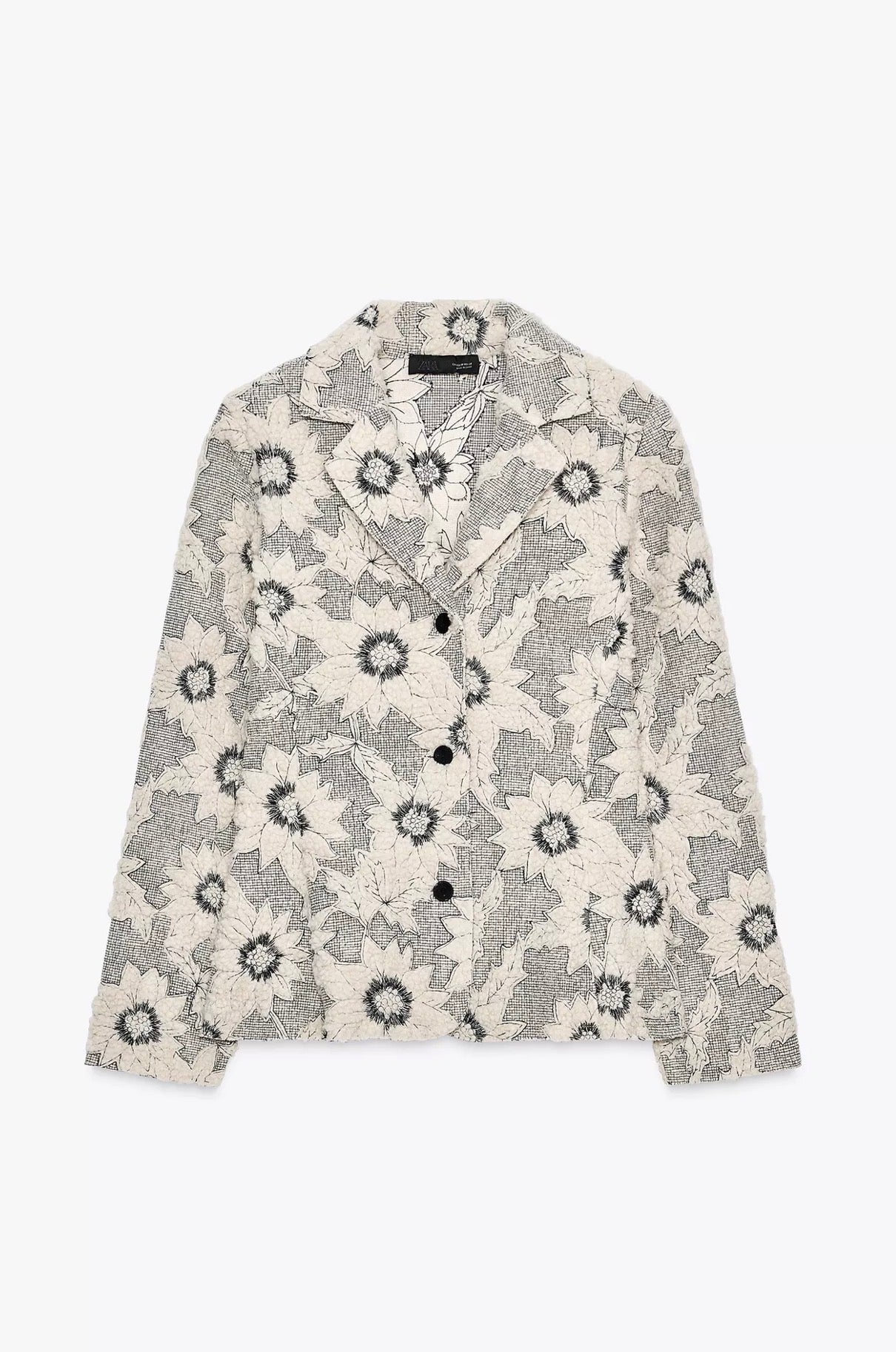 ZARA Floral Texture Blazer