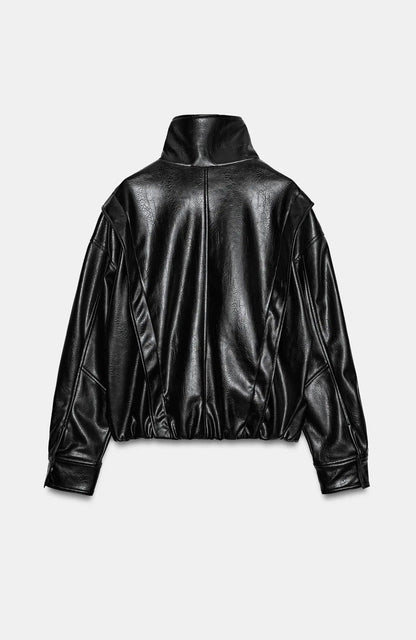 ZARA Faux Leather Bomber Jacket