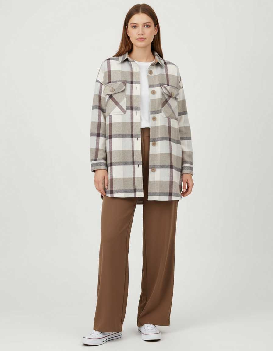 Anthropologie RD Style Plaid Oversized Jacket/Shacket