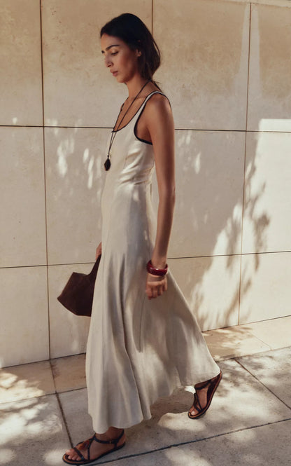 ZARA Contrast Trim Midi Dress