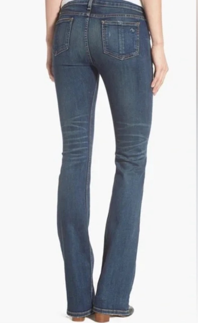 RAG & BONE Stiletto Boot Jeans Faded Low RiseDenim Jeans/Bishop