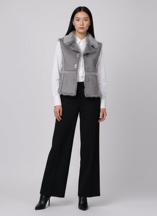 LISA INTERNATIONAL Faux Suede/Fur Vest