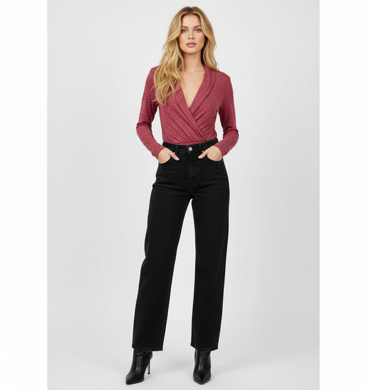 Chocolate USA Chrystal Deep V Bodysuit