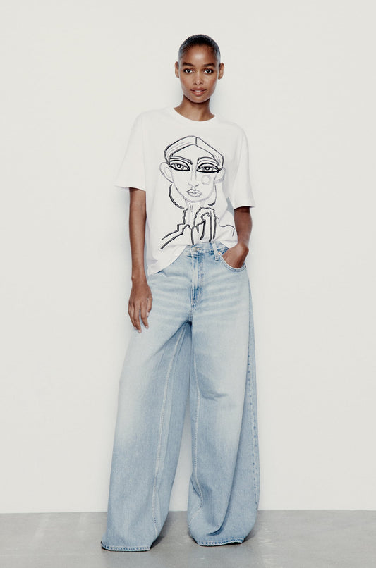 Zara Embroidered Girl T-Shirt