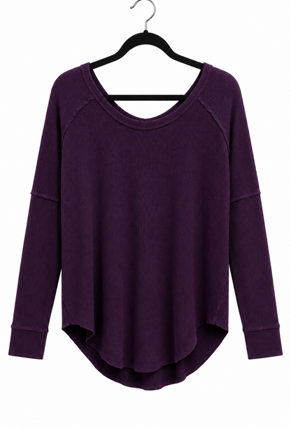 Aritzia TNA Alder Oversized Waffle Knit Top