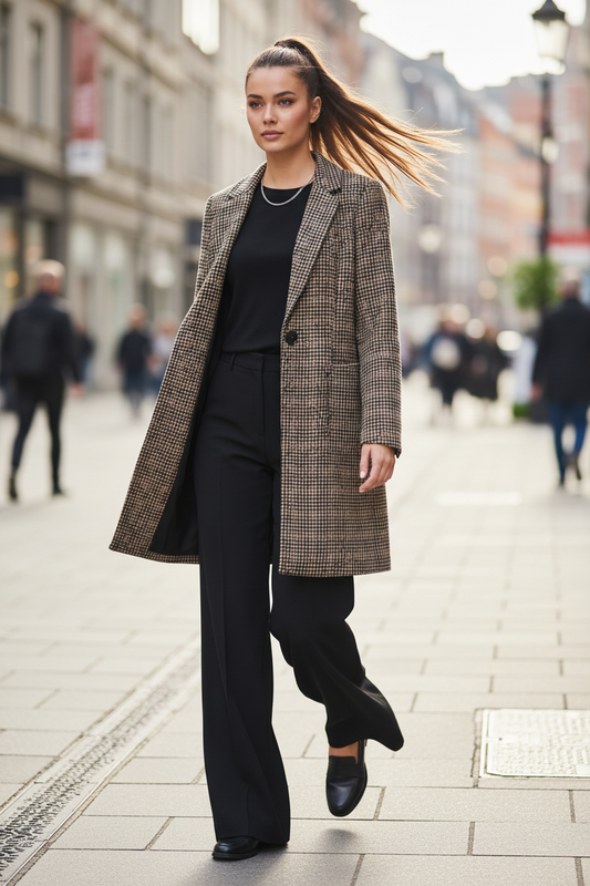ONLY Wool Check Coat