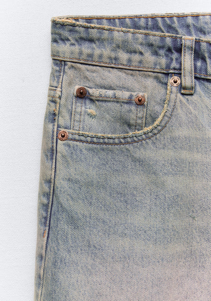 Zara TRF Loose Fit Denim Shorts