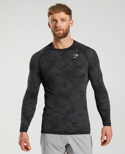 Gymshark Geo Seamless Long Sleeve T-Shirt