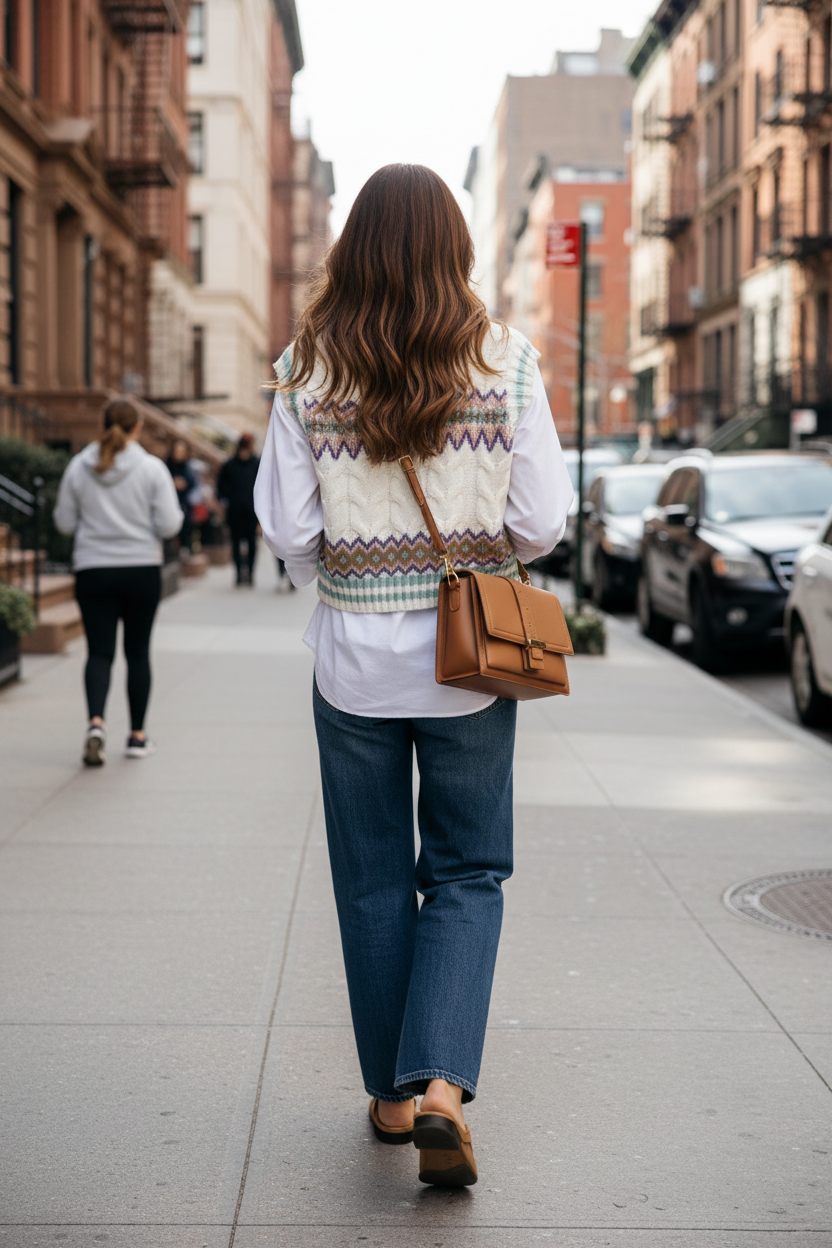 Back - With Tan Shoulder Bag