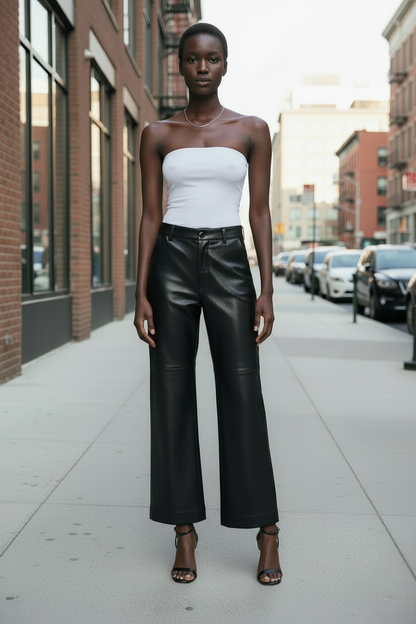 Black Leather Trousers Front View