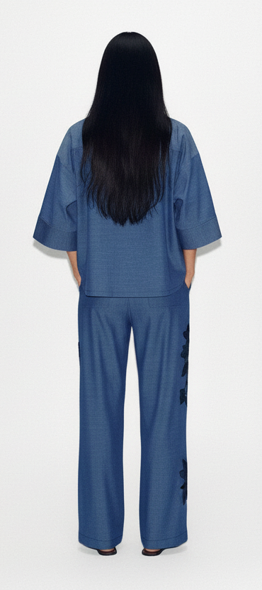 ZARA Floral Wide Leg Pants