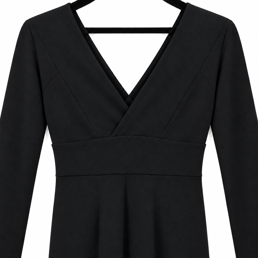 Dress neckline and waist close-up