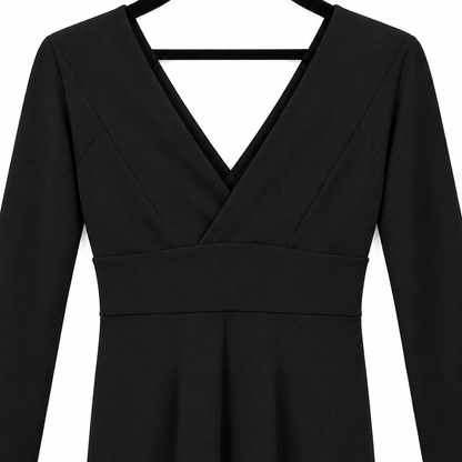 Dress neckline and waist close-up
