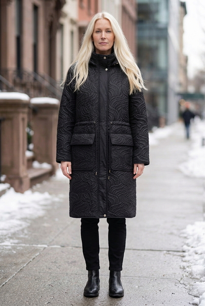 Front view on a winter sidewalk
