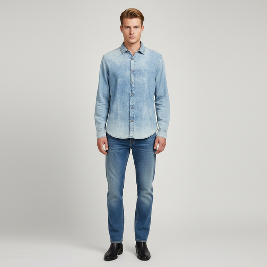 Bugatchi Denim Washed Shirt