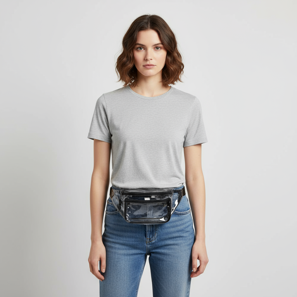 Stadium Transparent Three Zipper Fanny Pack