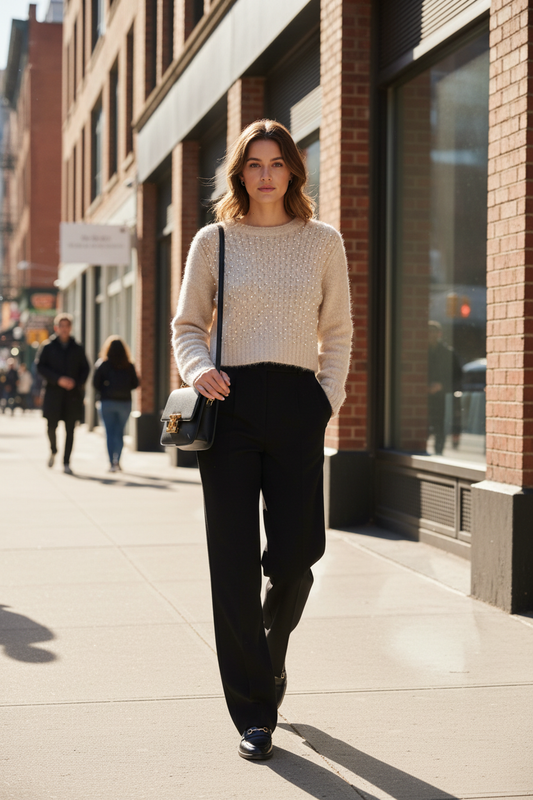 Pearl Embellished Sweater City Walk