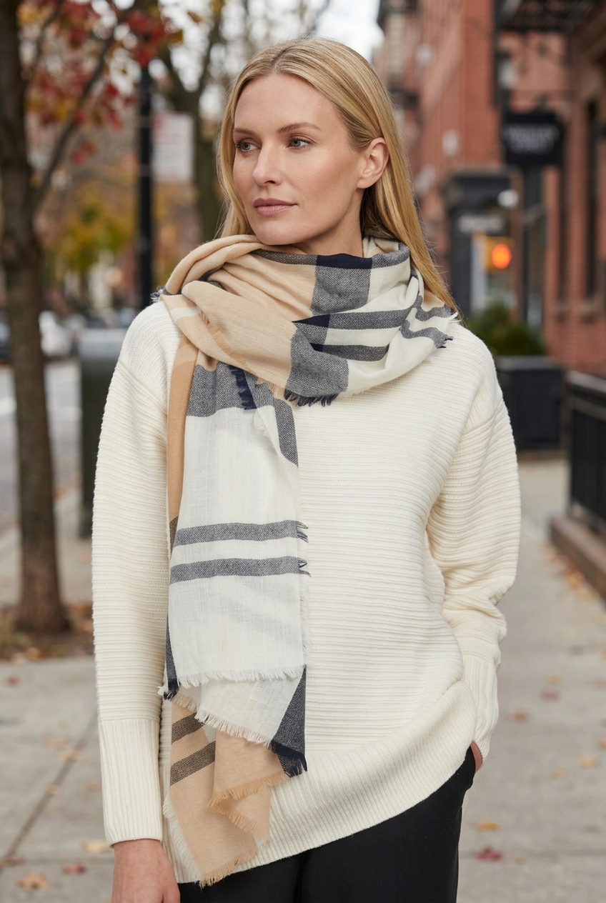 Revised scarf model photo based directly on the stock image
