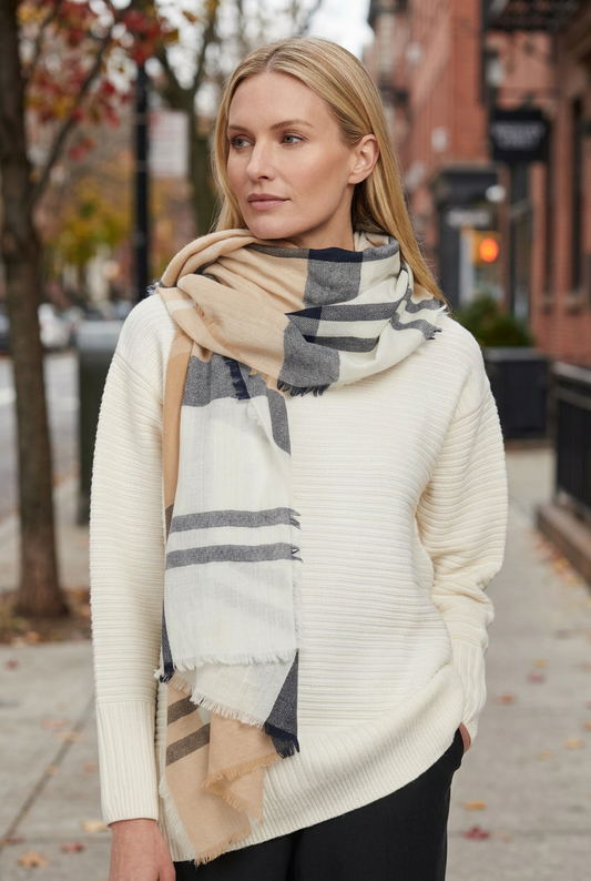 Revised scarf model photo based directly on the stock image