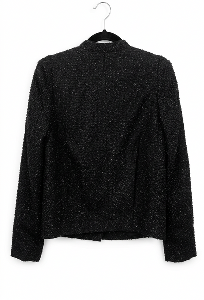 Straightened blazer back with fine glitter detail