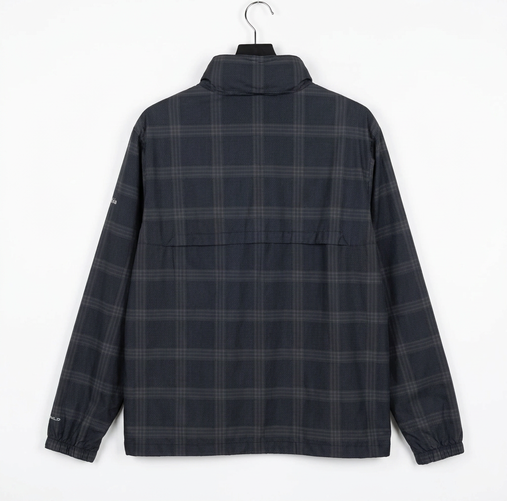 Straightened jacket back on white