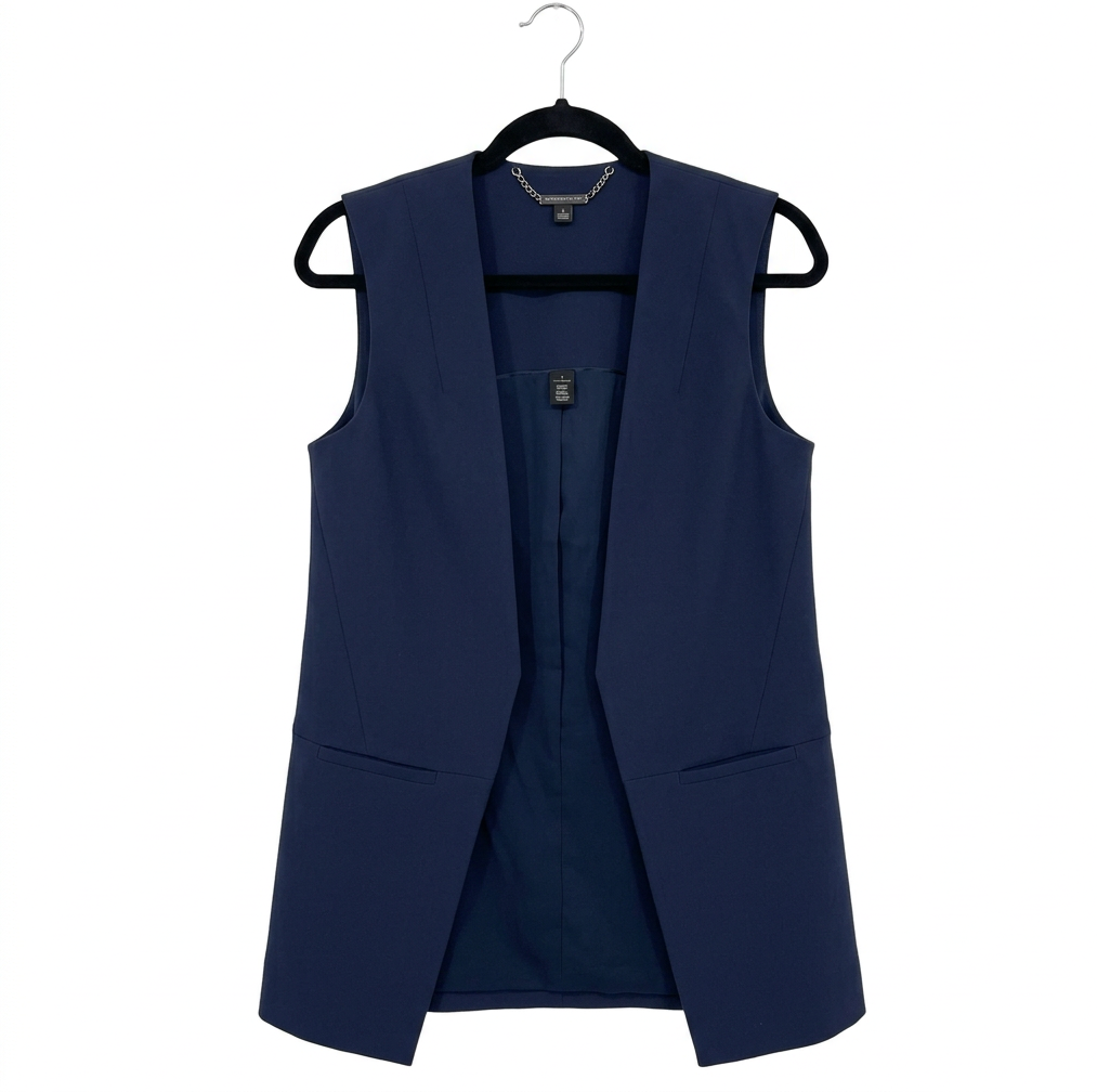 Straightened vest front on white