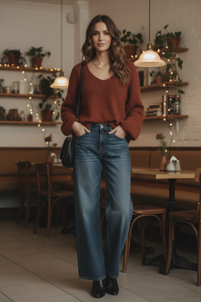 Sweater on Model – Wide Open Cuff