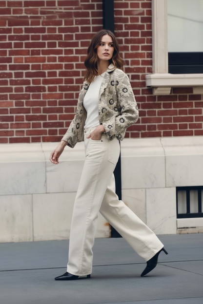 Walking shot with white top visible